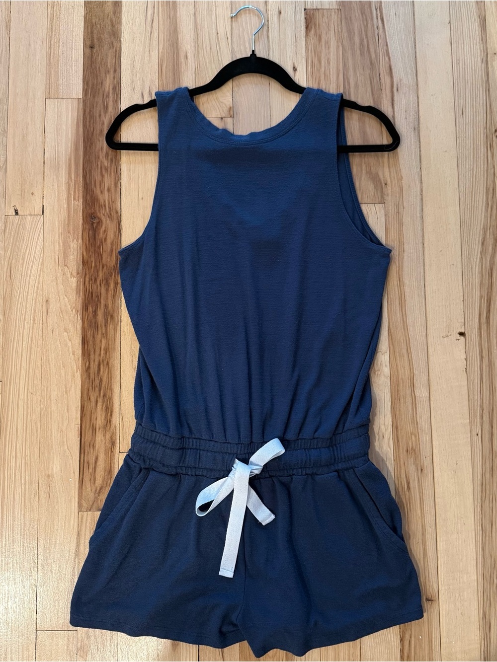Wilfred Navy Romper with Contrast Drawstring